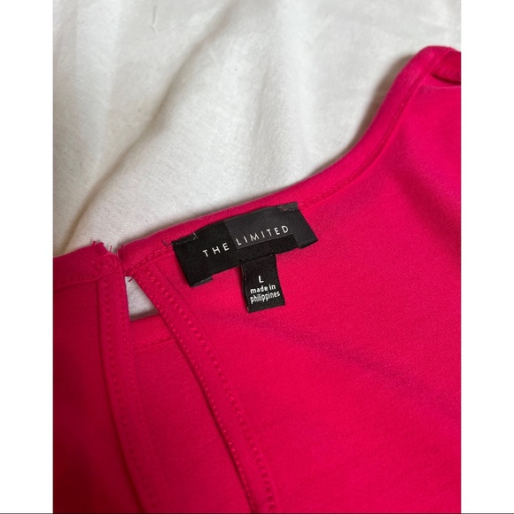 Bright Pink with Net Lace Short-Sleeve Design - Picture 4 of 5